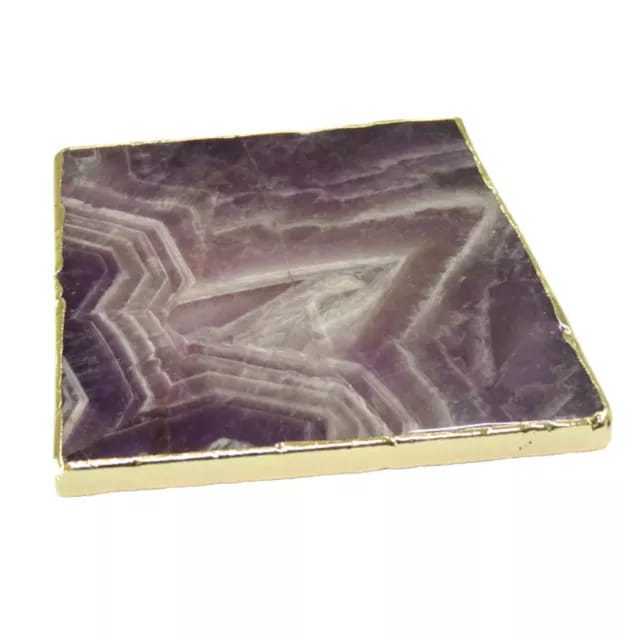 BEST NATURAL AGATE AMETHYST COASTERS  WITH GOLD PLATED / TOP QUALITY AGATE COASTER IN SQUARE SHAPE/ ALL AGATE COASTERS AVAILABLE