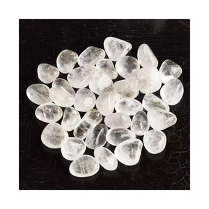 TUMBLED Stones / POLISHED Crystal Quartz Healing TUMBLE Stones Clear Quartz Natural Home Decoration FREE WHITE Flower India 3 Kg