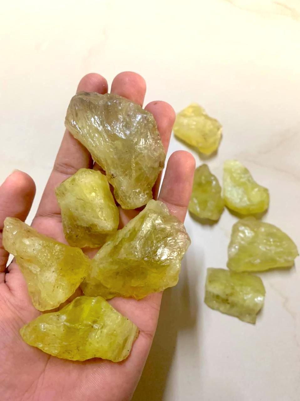 ROUGH GREEN CITRINE TUMBLED STONES/ CERTIFIED REAL CITRINE STONE CRYSTAL TUMBLE /  NATURAL CITRINE YELLOW TUMBLES FOR HEALING