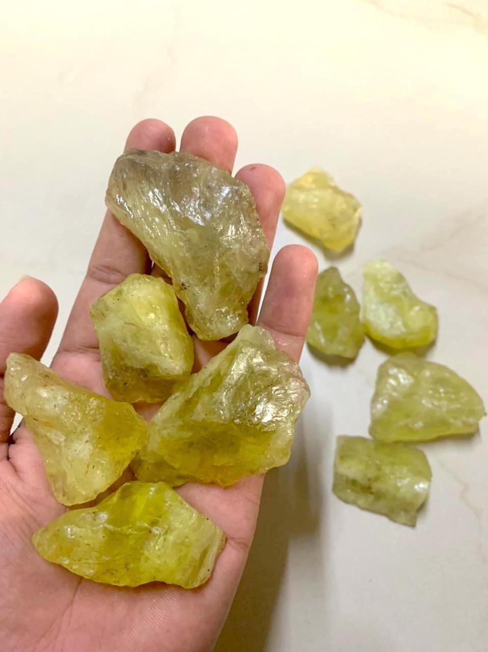 ROUGH GREEN CITRINE TUMBLED STONES/ CERTIFIED REAL CITRINE STONE CRYSTAL TUMBLE /  NATURAL CITRINE YELLOW TUMBLES FOR HEALING