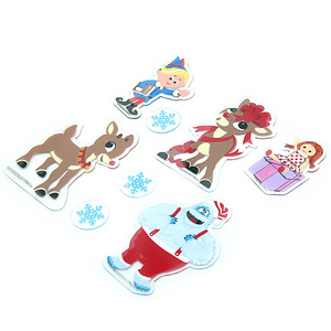 High Quality Removable Window Gel Clings Sticker Christmas Windows PVC Clings Kids Cartoon 3D Window TPR Gel Cling Sticker