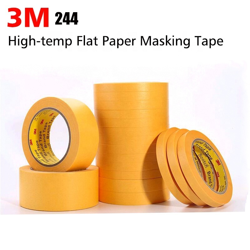 3M  Masking Tape Gold 244 High temperature resistant textured tape  High Precision Painter Tape Size customization