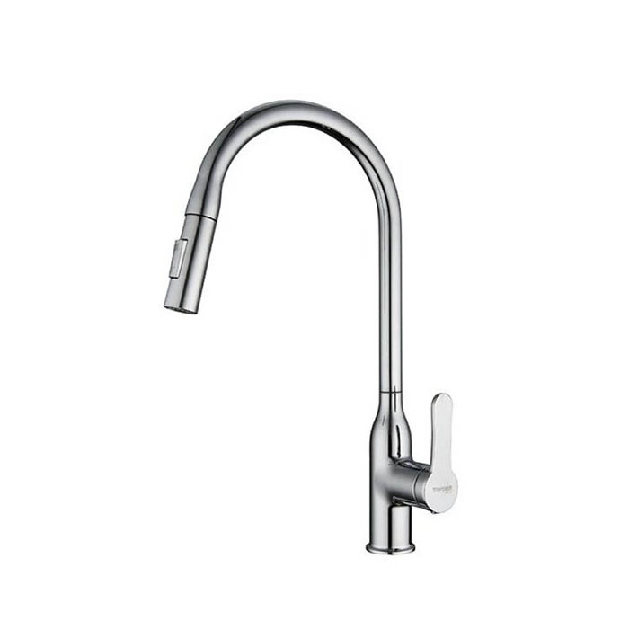 Kitchen faucet hot and cold pull-out universal telescopic splash-proof faucet