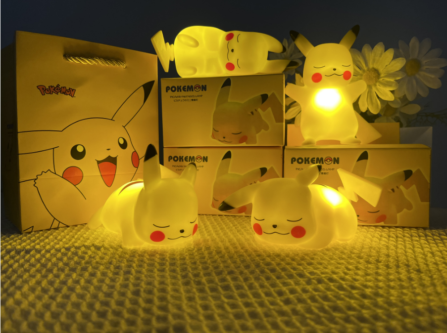 Hot Sale Touch Switch Control Cartoon Bedside Lamp Pikachu Night Light For Home Decoration Anime Cute Bedside Lamp for Kid