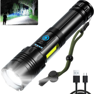 High Power Rechargeable super bright intrinsically safe laser rotate AAA flashlight multitool