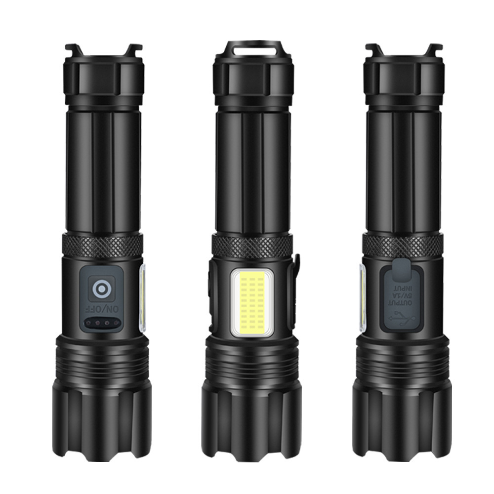 High Lumens White Laser level led torch cob light long range  rechargeable battery lanterns tactical flashlight