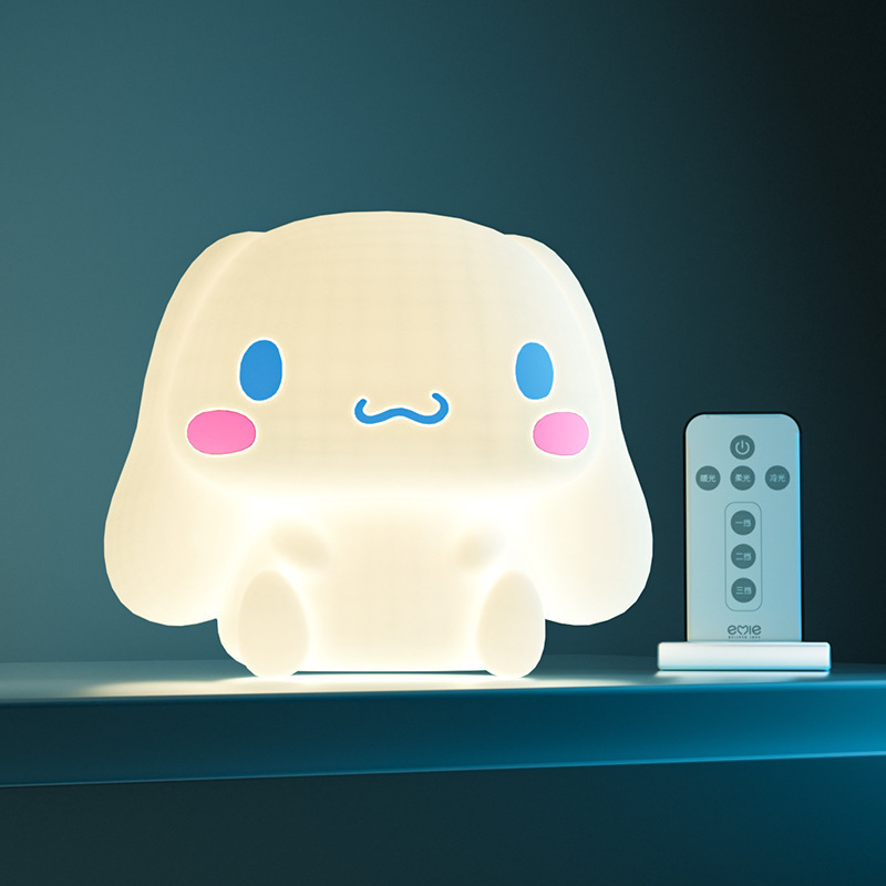 Cute Big Ears Dog Sleep Pat Lamp Eye Protection Soft Silicone Yugui Dog Night Light Cinnamoroll lamp For Baby Kid Gift