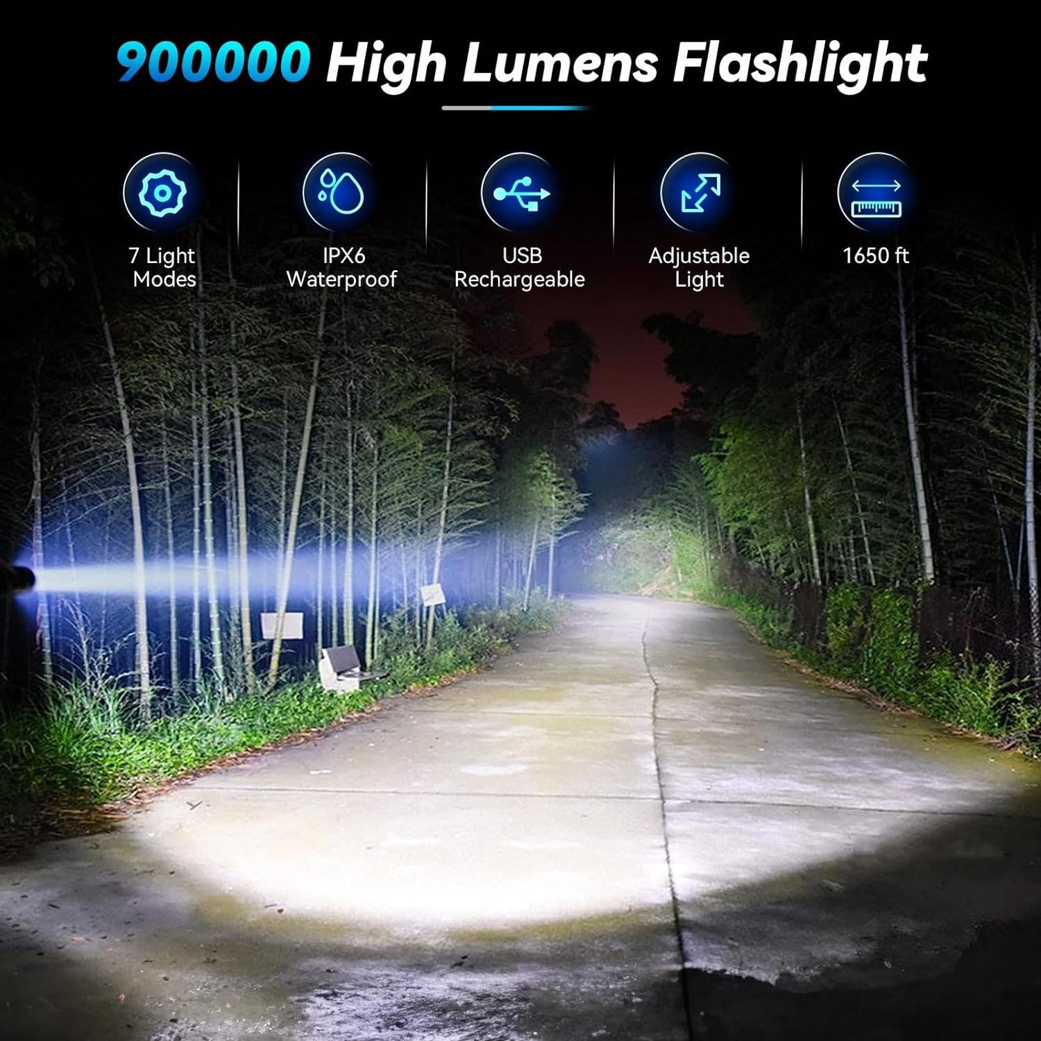 High Range Blacklight powerful brightest laser beam led flashlight AAA 900000 /100000 lumens tactical with customer logo