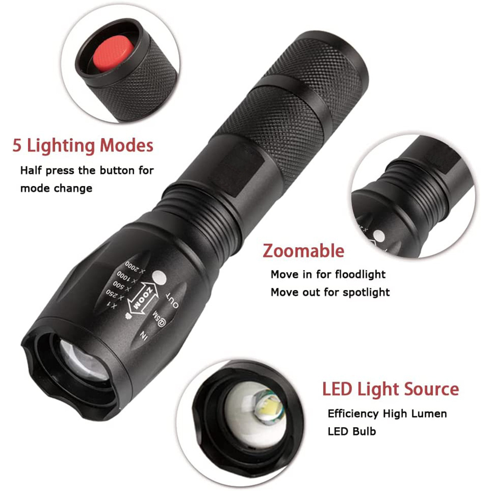 Torch Flash Light Outdoor 1200 Lumen Linternas Tactical Led Recargable Alta Potencia Led Flashlight Manufacturer