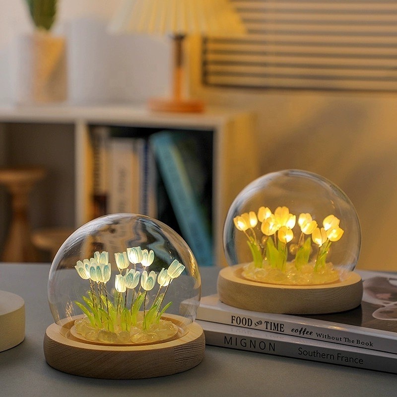 Lampara De Nube De Tulipan Luces De Noche De Espejo De Nube De Tulipan Para Dormitorio Regalo Creativo Para Chicas Adolescent