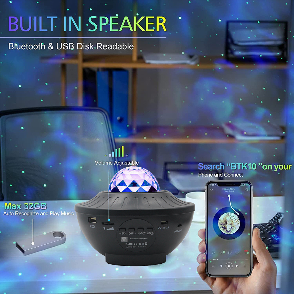 New Smart Home Lights LED Kids Lamp Nebula Aurora Starry Star Sky Night Light Galaxy Projector Light For Bedroom