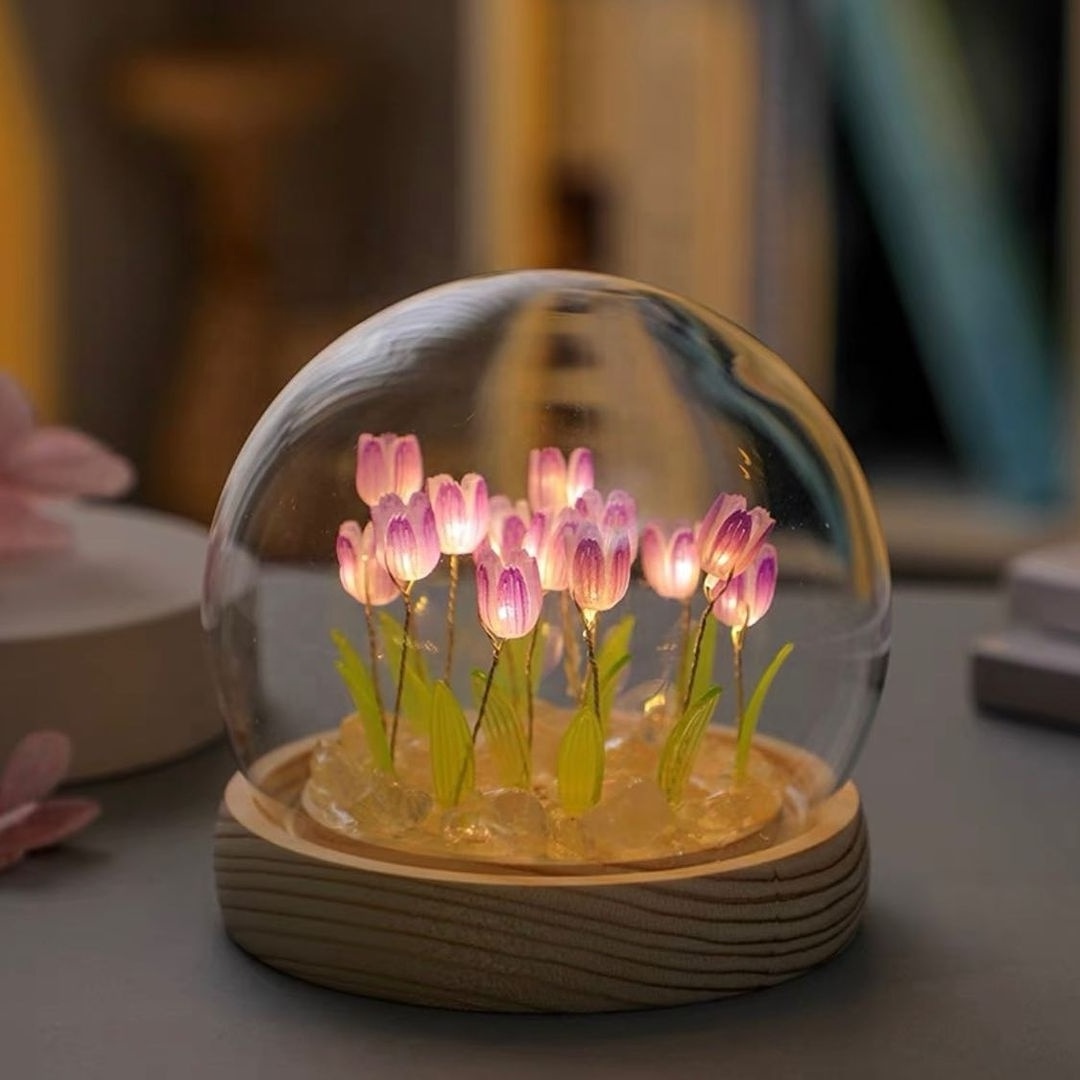 Lampara De Nube De Tulipan Luces De Noche De Espejo De Nube De Tulipan Para Dormitorio Regalo Creativo Para Chicas Adolescent