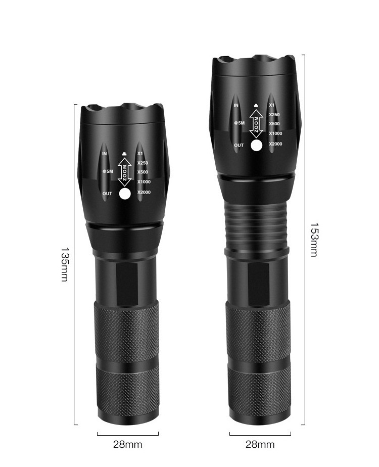 Flashlight Hand LED torch flash light Outdoor 1200 Lumen XML T6 Waterproof LED Zoomable Tactical Linterna Flashlight