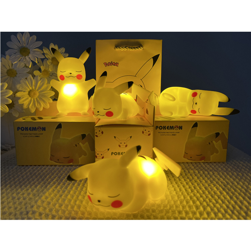 Hot Sale Touch Switch Control Cartoon Bedside Lamp Pikachu Night Light For Home Decoration Anime Cute Bedside Lamp for Kid