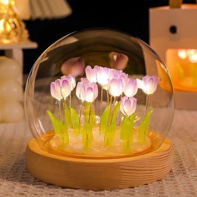 Lampara De Nube De Tulipan Luces De Noche De Espejo De Nube De Tulipan Para Dormitorio Regalo Creativo Para Chicas Adolescent