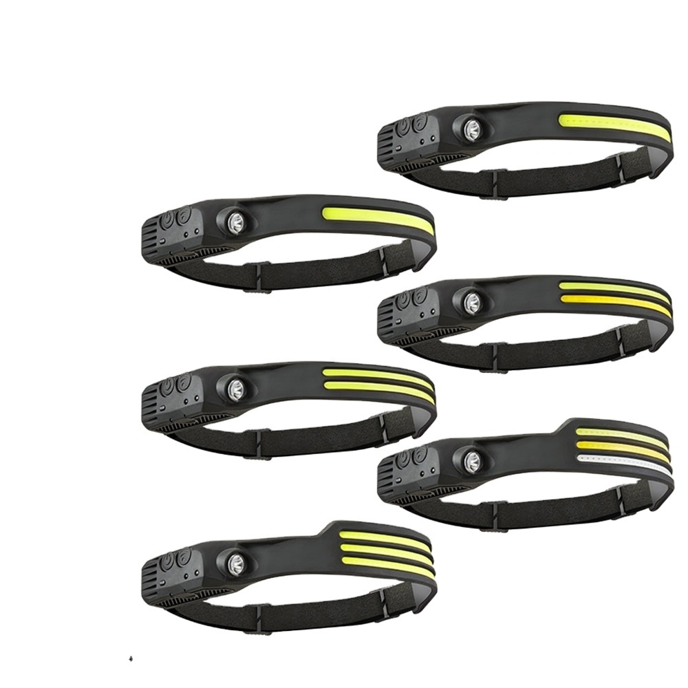 Outdoor Silicone Led Headlights Head lamp Rechargeable Usb Waterproof 350 Lumens Cob 230 Degrees Led Headlamp With Motion Sensor