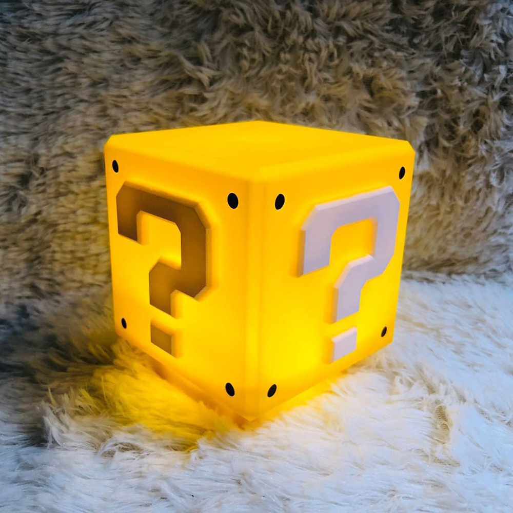 Smart Small Night Lights New Modern Led Table Lamp 3D Super Mario Brothers Bros Mark Block Yellow Square Question Cube Lamp Box