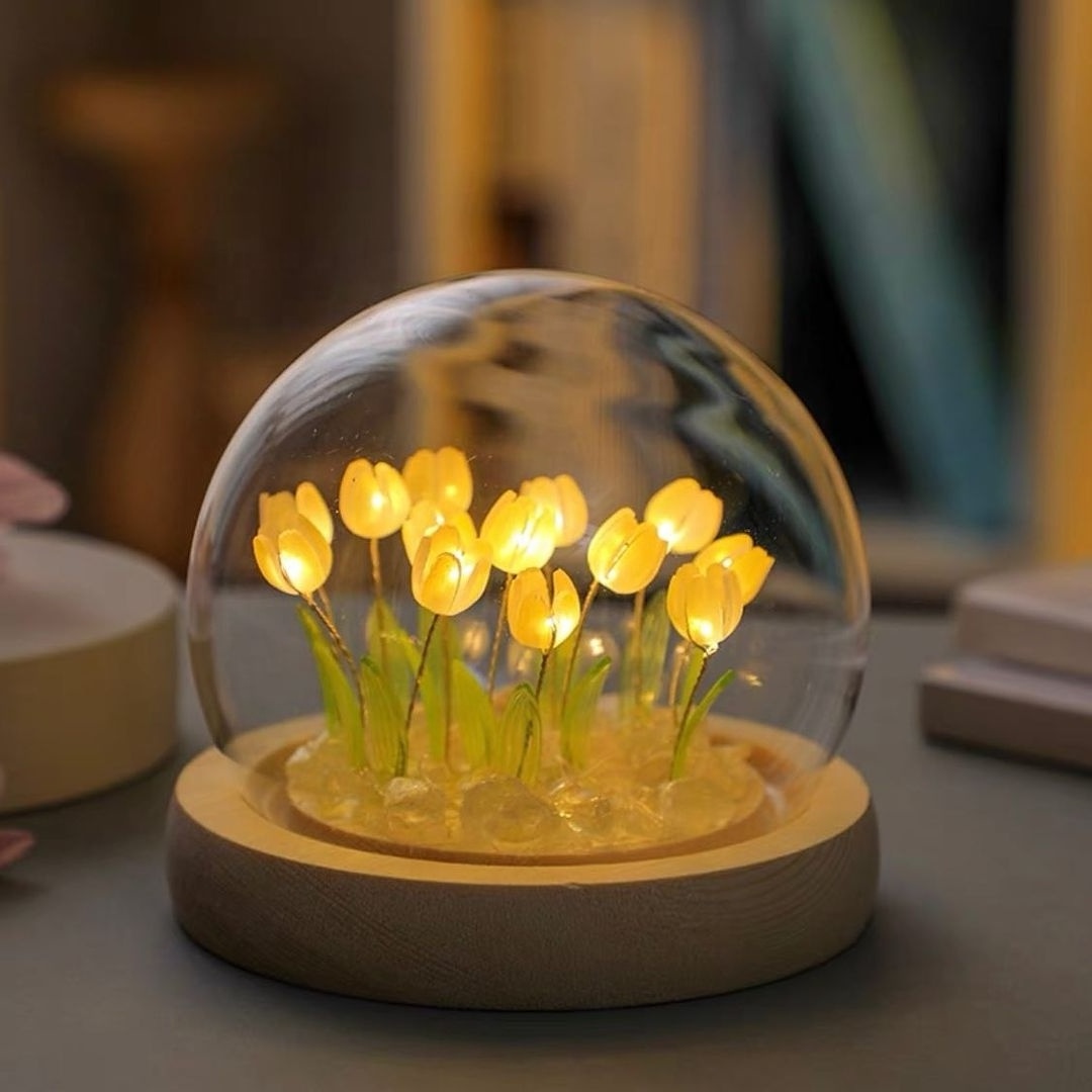 Lampara De Nube De Tulipan Luces De Noche De Espejo De Nube De Tulipan Para Dormitorio Regalo Creativo Para Chicas Adolescent