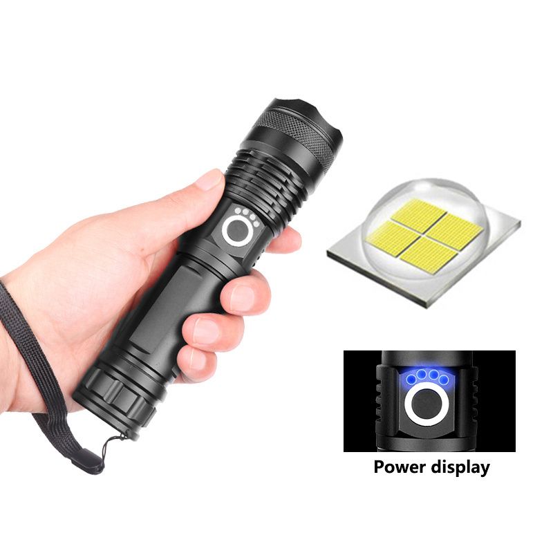 Custom Flashlights Linternas de largo alcance recargable USB led alta potencia 2022 100000 luminens