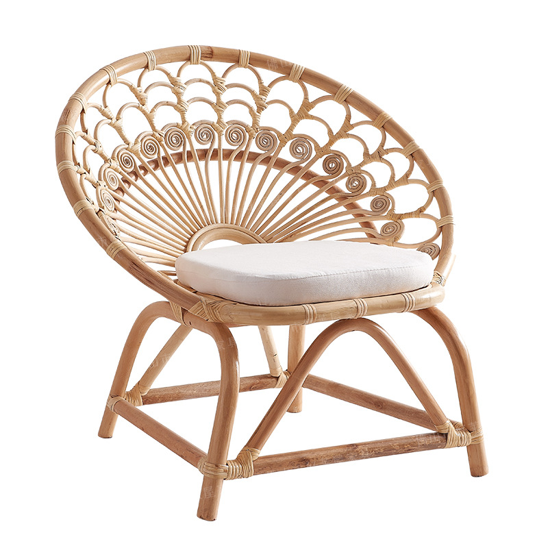 Competitive Price Peacock Chair Wicker Rattan Furniture Manufacturer Flower Rattan Italian Lounge Chair