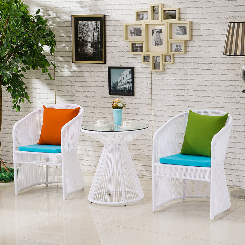 Unique Design Modern Dining Round Table And Chair Set Waterproof Weaved Rope Outdoor Furniture