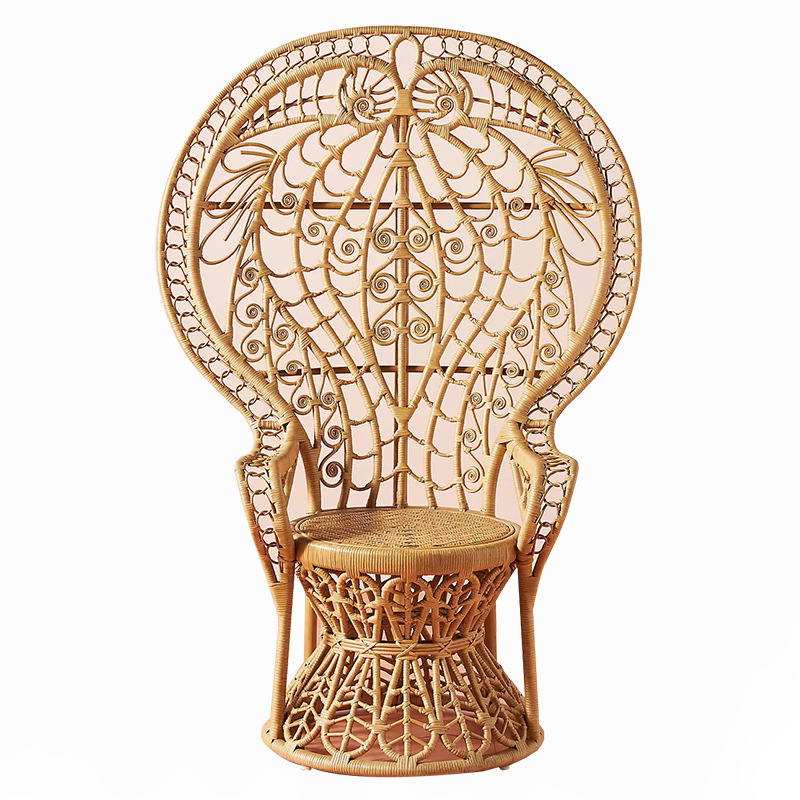 Competitive Price Peacock Chair Wicker Rattan Furniture Manufacturer Flower Rattan Italian Lounge Chair