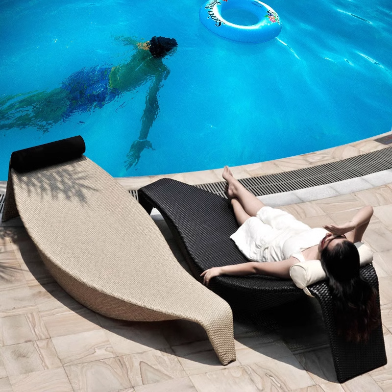 Luxury Swimming Pool Lounge Chair Beach Daybed Patio Cabana Outdoor Outside Furniture Pool Bed Garden Sun Loungers