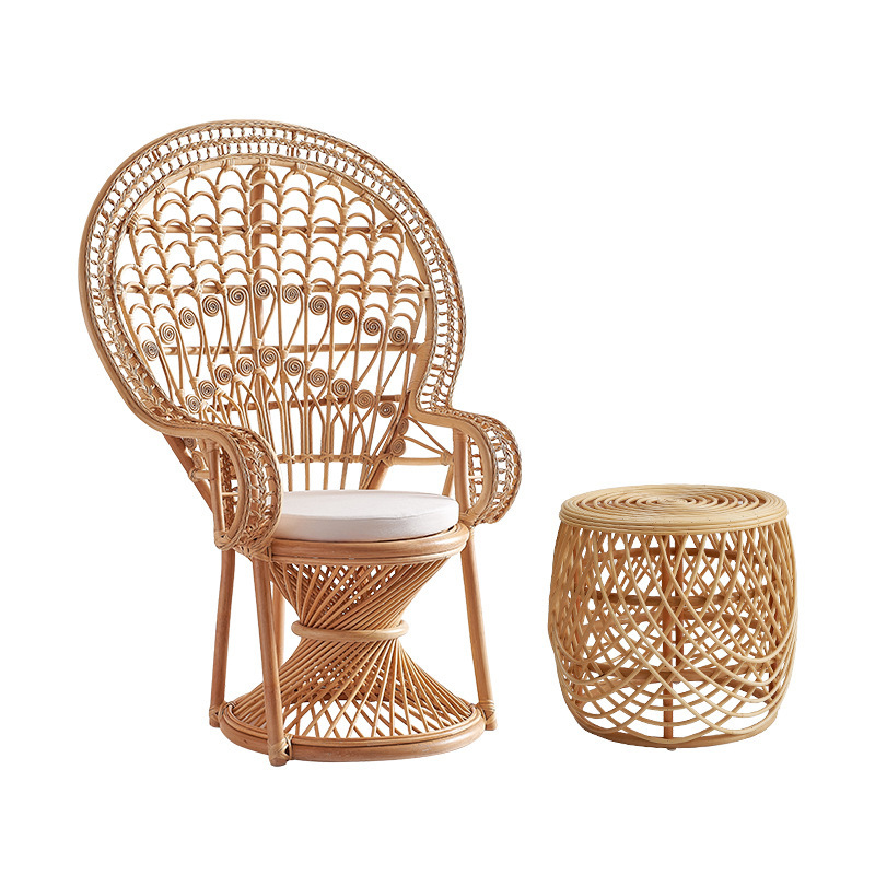 Competitive Price Peacock Chair Wicker Rattan Furniture Manufacturer Flower Rattan Italian Lounge Chair