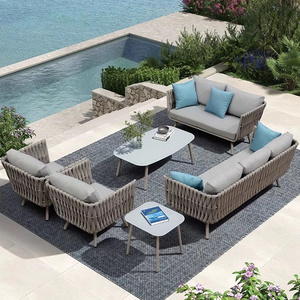 Hot sale Modern Garden Furniture Hotel Aluminum Outdoor Sofa Luxury Woven Rope Garden Sets Hotel Outdoor Furniture Set