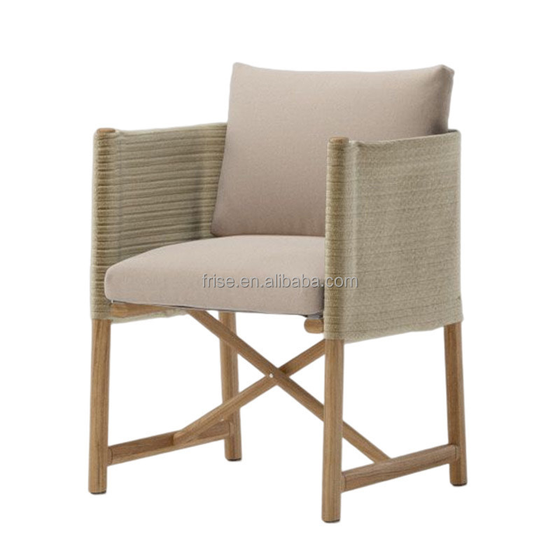 Artie UV Resistance Wicker Garden Teak Chairs Table Patio Furniture Set Modern Restaurant Dining Outdoor Chair and Table