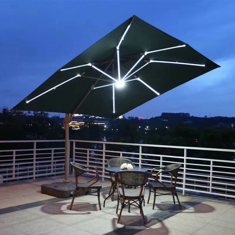 Outdoor Umbrella Garden Parasol Patio Umbrellas Solar Parasol With Led