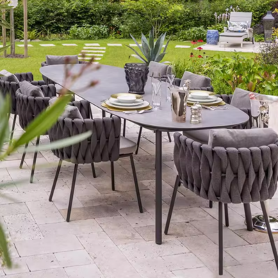 Outside Table and Chair Set Courtyard Patio Rattan Chair Ensemble with Rope Weave Leisure Chairs Dinning furniture