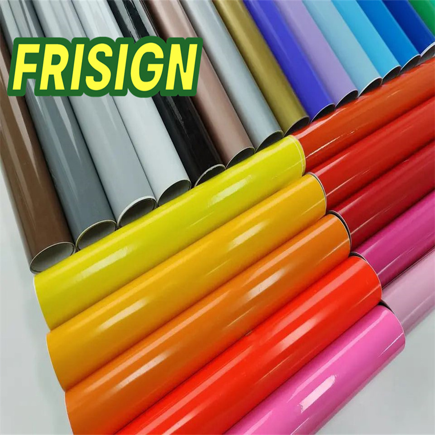 FRISIGN Hot selling Oracal 651 Transparent Glue Car Wrap Custom Advertising Color Cutting Self Adhesive Vinyl Roll