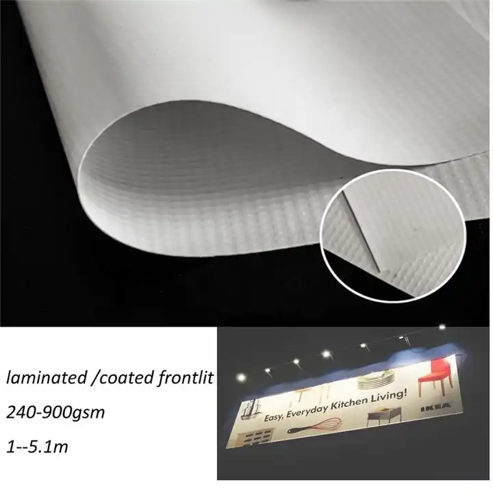 FRISIGN High Quality Scrim Vinyl Roll Material China Manufacturer PVC Format Printing Material 280g Black Back Flex Banner