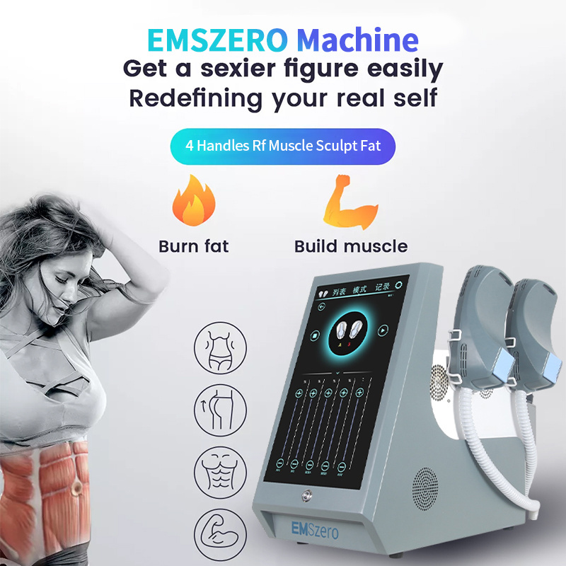 Portable 4 handle ems estimulador muscular body contouring cellulite massager rf slimming neo device ems sculpting machine