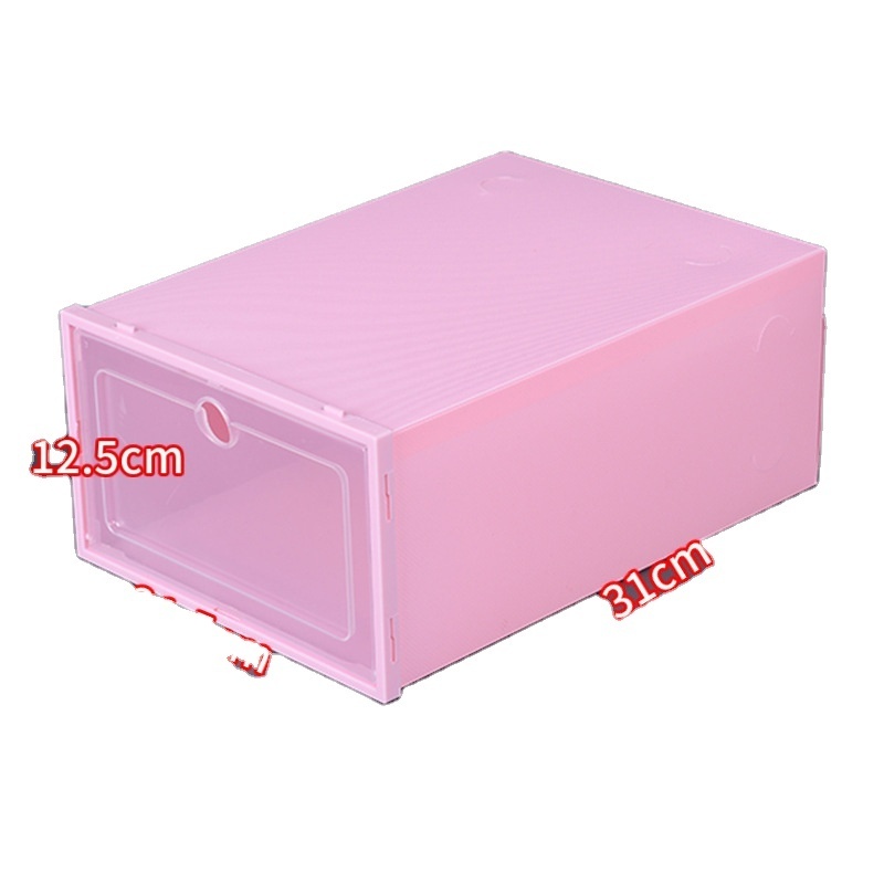 Factory wholesale Transparent flip drawer shoe box transparent PP shoe box plastic folding shoe box storage