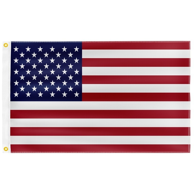 Factory wholesale 3x5 for Outside USA US Flag Deluxe Embroidered Stars Duty Durable Flags Vivid Color Sewn Stripes Brass Grommet