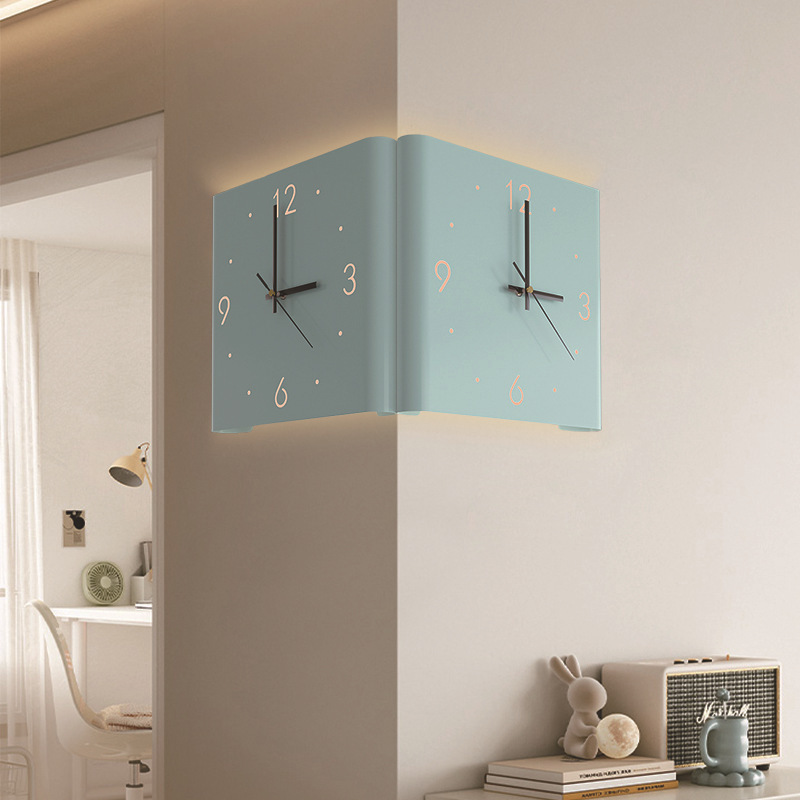 Wall Clock Creative Arc Corner Clock Two sided Corner Arc Double sided Silent Wall Clock Wholesale