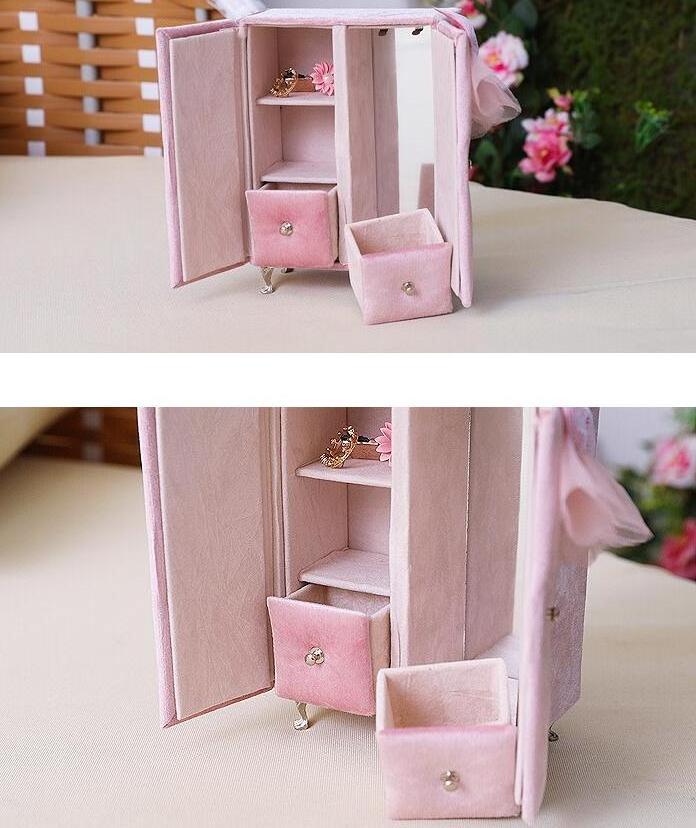 Birthday gifts display Design Home decoration pink Velvet art furniture sofa jewelry box for jewelry