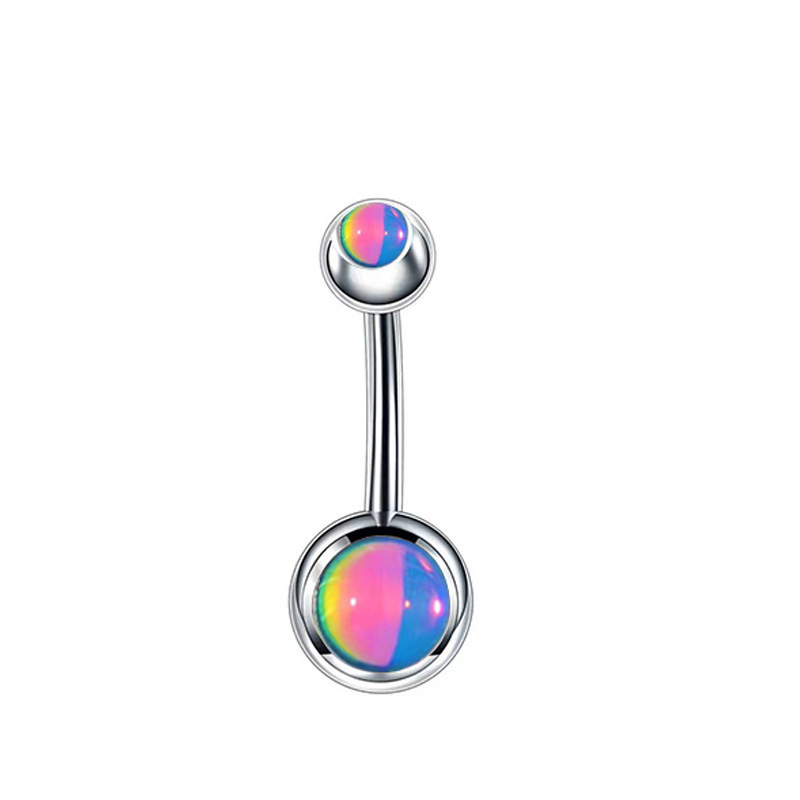 Piercing belly ring glitter beads 316L surgical stainless steel drop oil navel ring body piercing jewelry for women