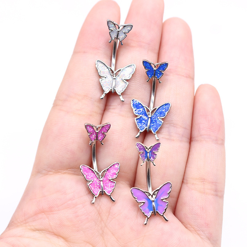 Piercing Nipple Rings Gaby Butterfly Navel & Bell Button Rings Piercing Jewelry Stainless Steel Body Jewelry