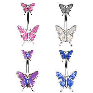 Piercing Nipple Rings Gaby Butterfly Navel & Bell Button Rings Piercing Jewelry Stainless Steel Body Jewelry