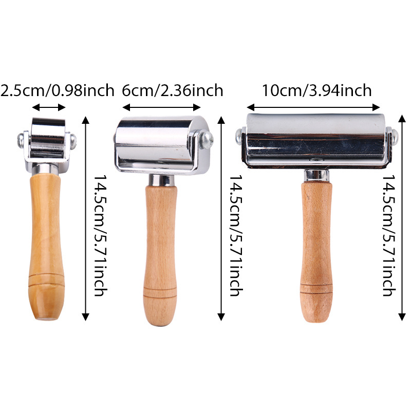 26/60/100mm Leather Press Edge Roller Leather handwork Tool Edge Creaser and Smoother Leather Glue Laminating Roller