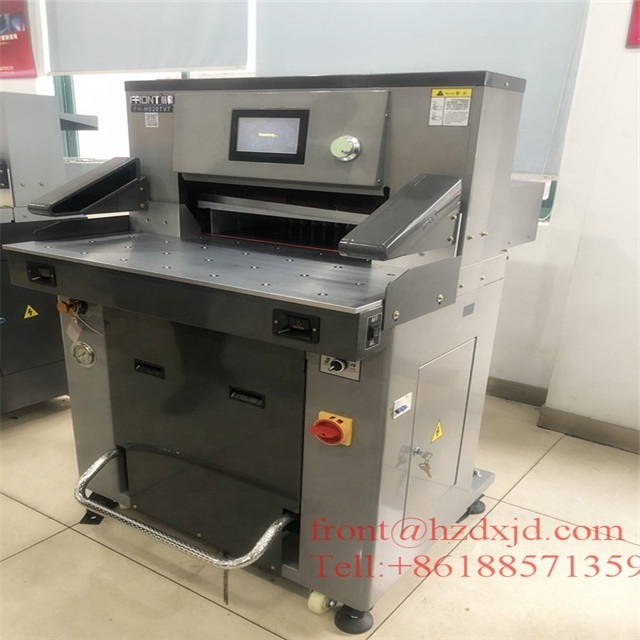 Full automatic computerized hydraulic paper cutting guillotine FRONT  pvc id card cutter H670TV7