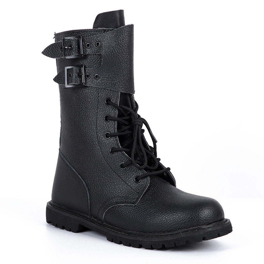 Fronter Custom Security Molded Sole Boots Tactical Black Leather Men