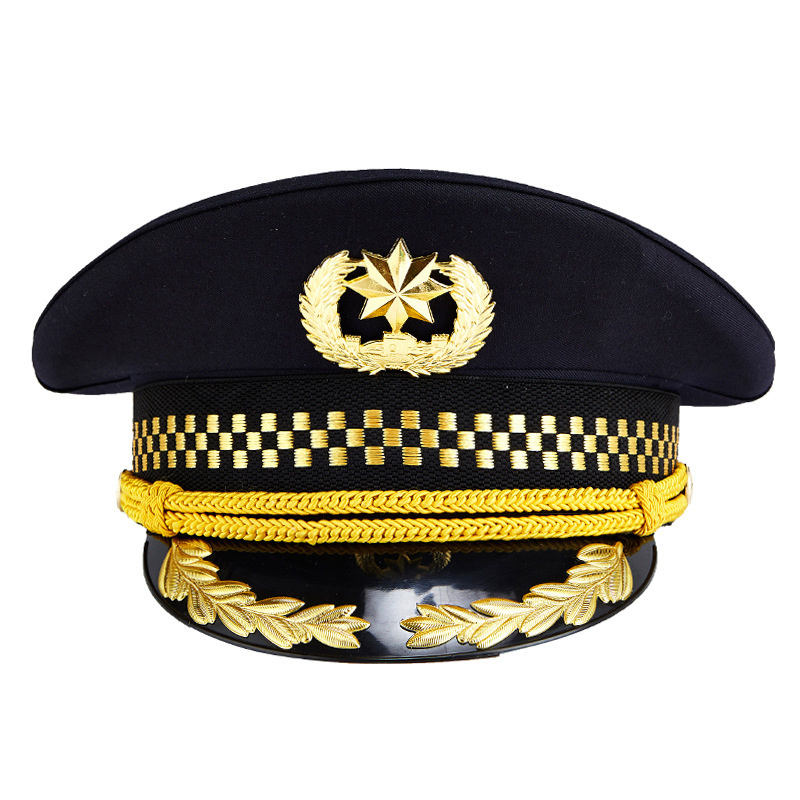 Custom Security Peaked Suppliers Pilot Uniform Hat Officer Cap Carnival