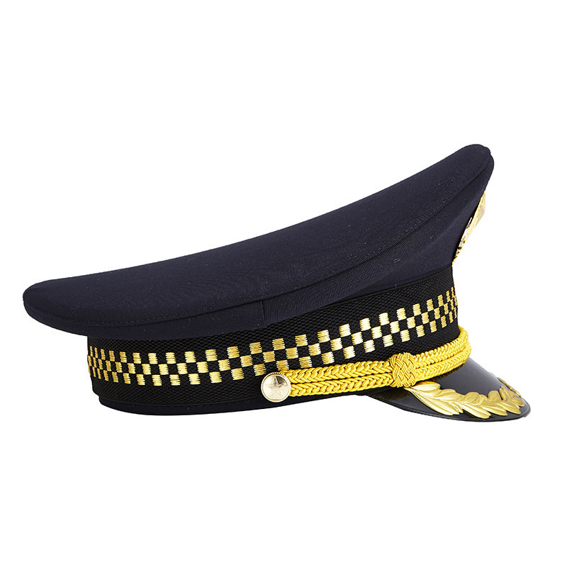 Custom Security Peaked Suppliers Pilot Uniform Hat Officer Cap Carnival