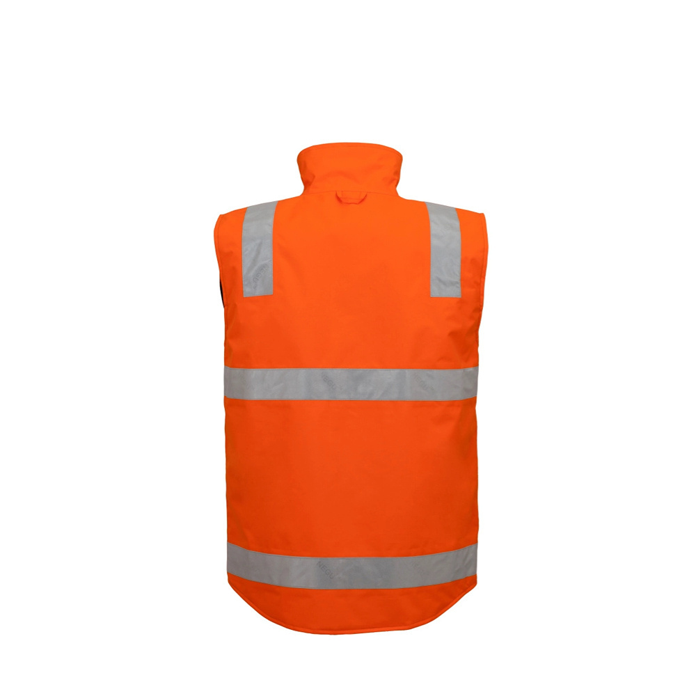 Waterproof Safety Vest Polar Fleece Fully Lined Reversible Reflective Vest