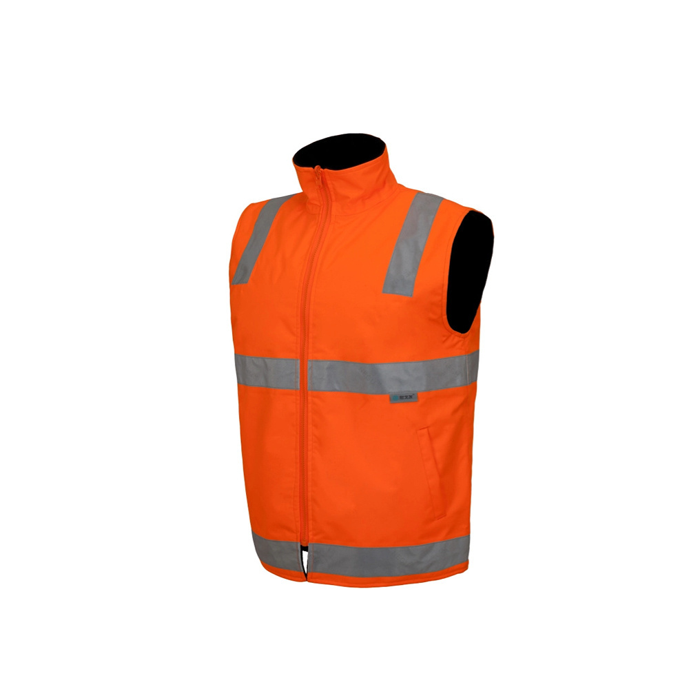 Waterproof Safety Vest Polar Fleece Fully Lined Reversible Reflective Vest