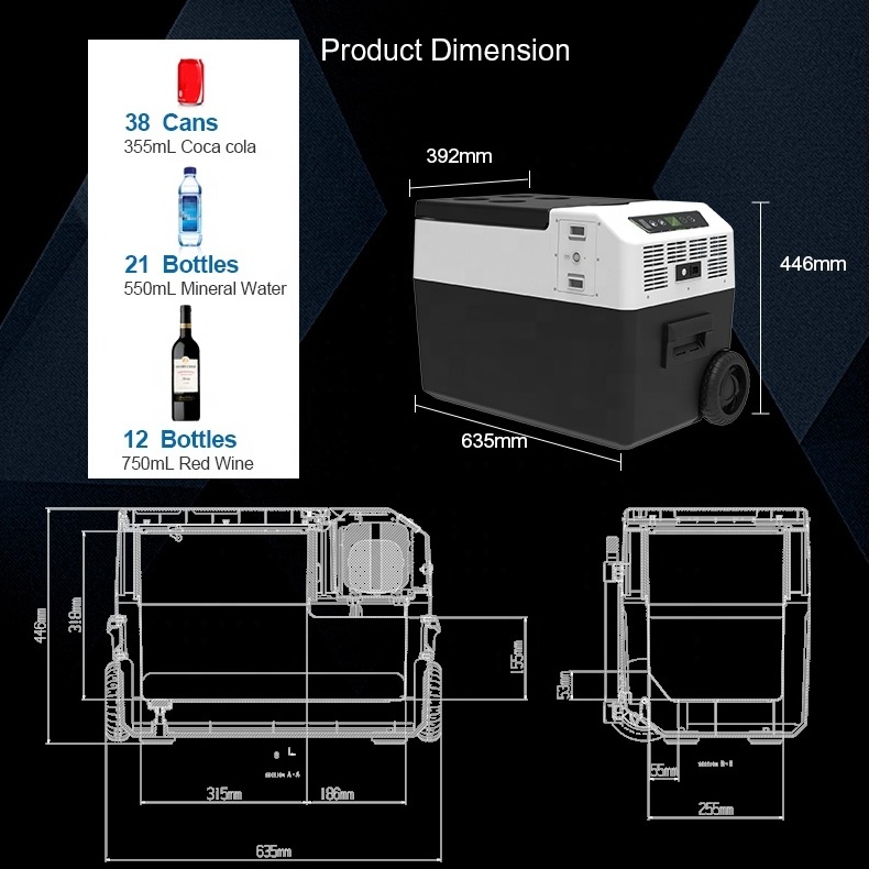 30L Factory Direct Sale Travel Refrigerator Wancool Compressor Refrigerator Built In Battery Fridges